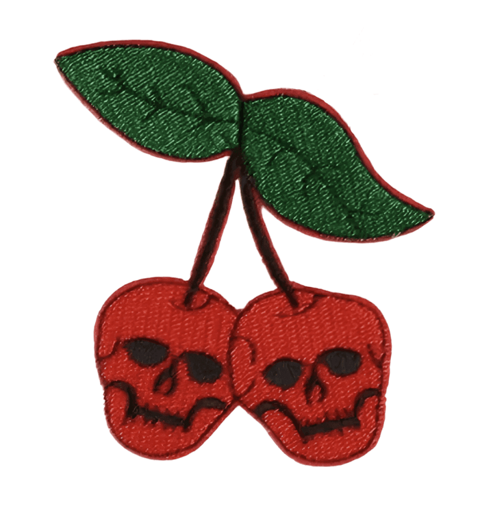 Skeleton Cherry- Embroidered Cloth Patch - Jean Pool