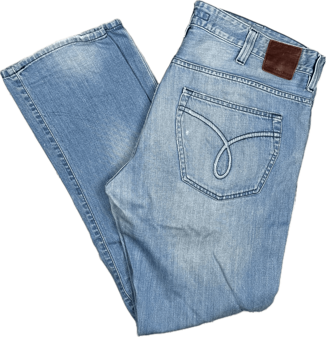 Calvin Klein Regular Slim Leg Mens Jeans - Size 36/34 - Jean Pool