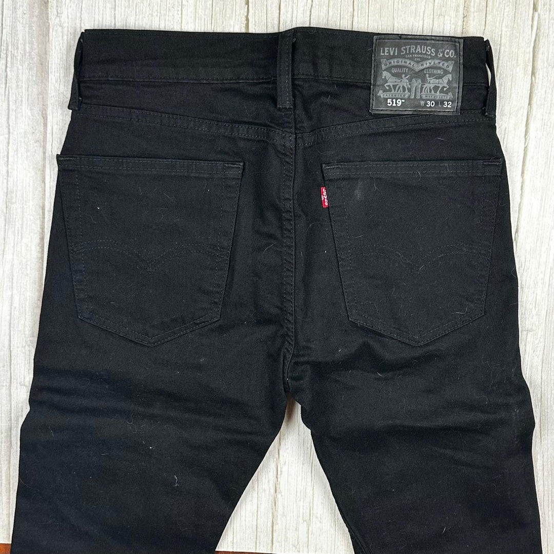 Levis 519 Black Mid Rise Skinny Jeans -Size 30/32