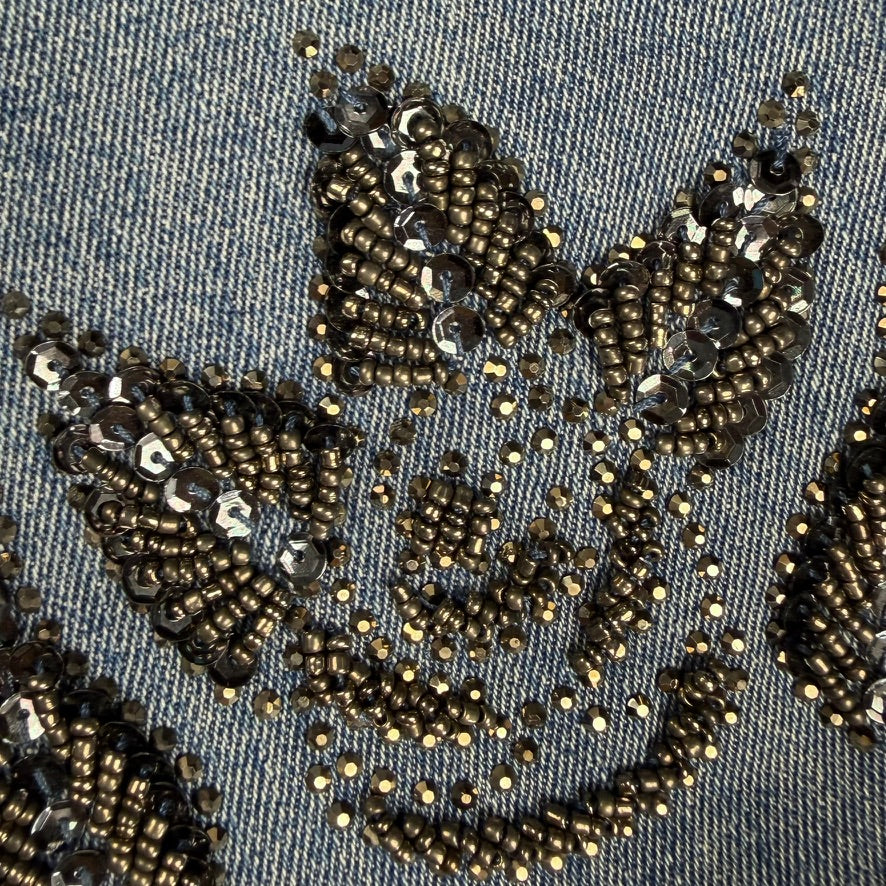NEW- Liu-Jo Jeans Italian Ladies Slim Jewelled Hem Jeans - Size 29