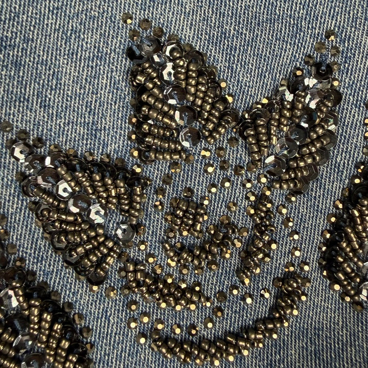 NEW- Liu-Jo Jeans Italian Ladies Slim Jewelled Hem Jeans - Size 29