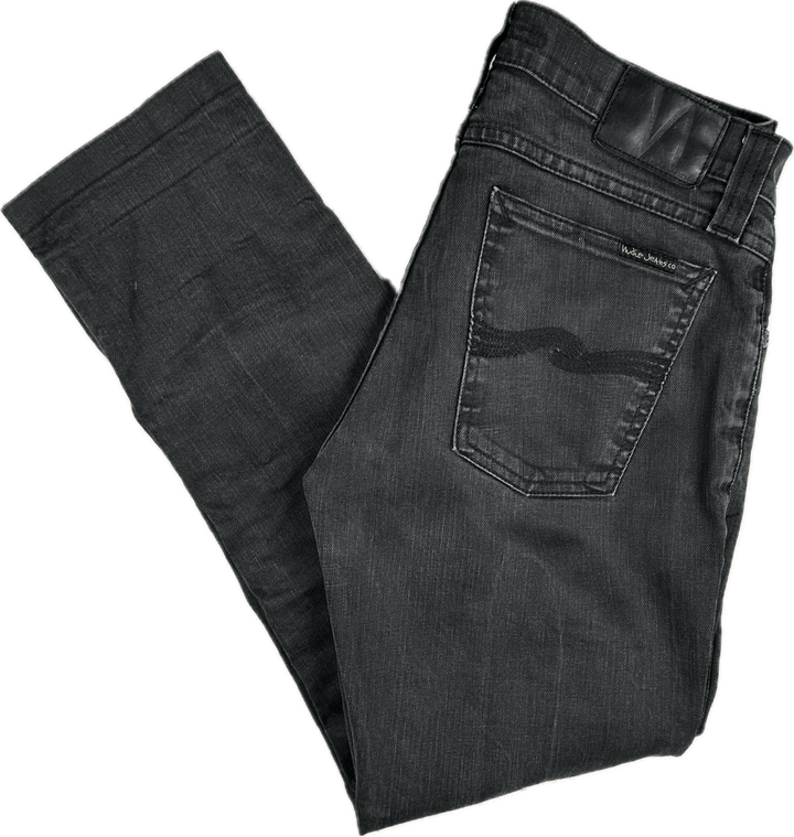 Nudie Jeans Co. Dry Black Organic Cotton Jeans - Size 30 Crop