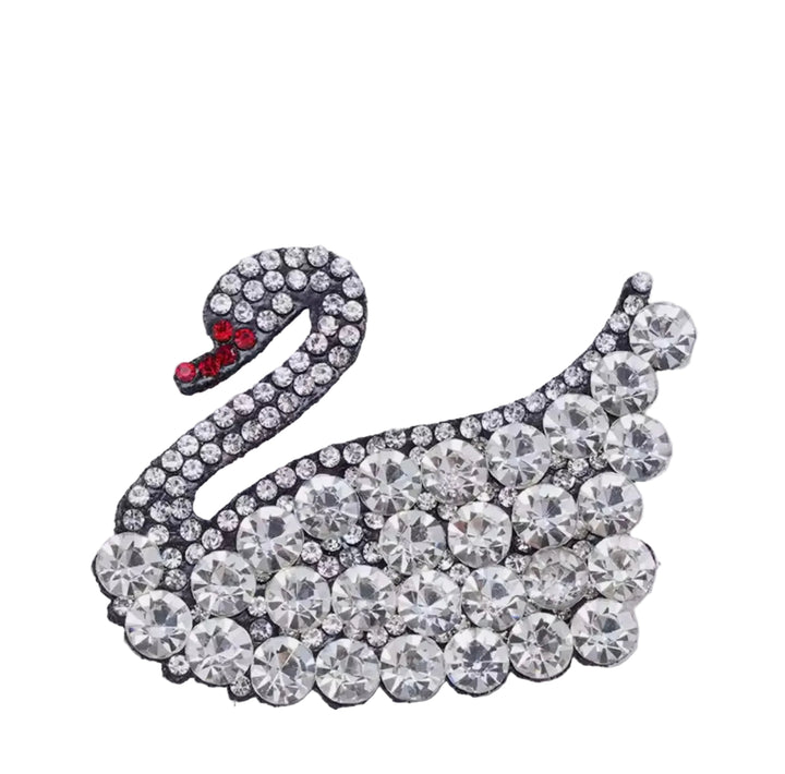 White Swan Crystal Iron on  Patch