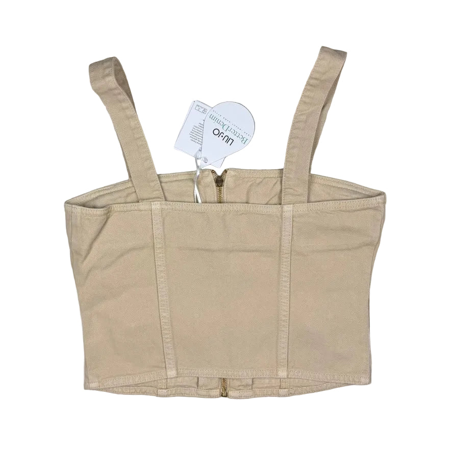 NWT - Liu-Jo Italy Champagne Denim Bustier Top- Size M
