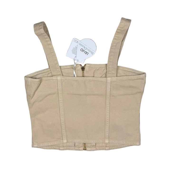 NWT - Liu-Jo Italy Champagne Denim Bustier Top- Size M