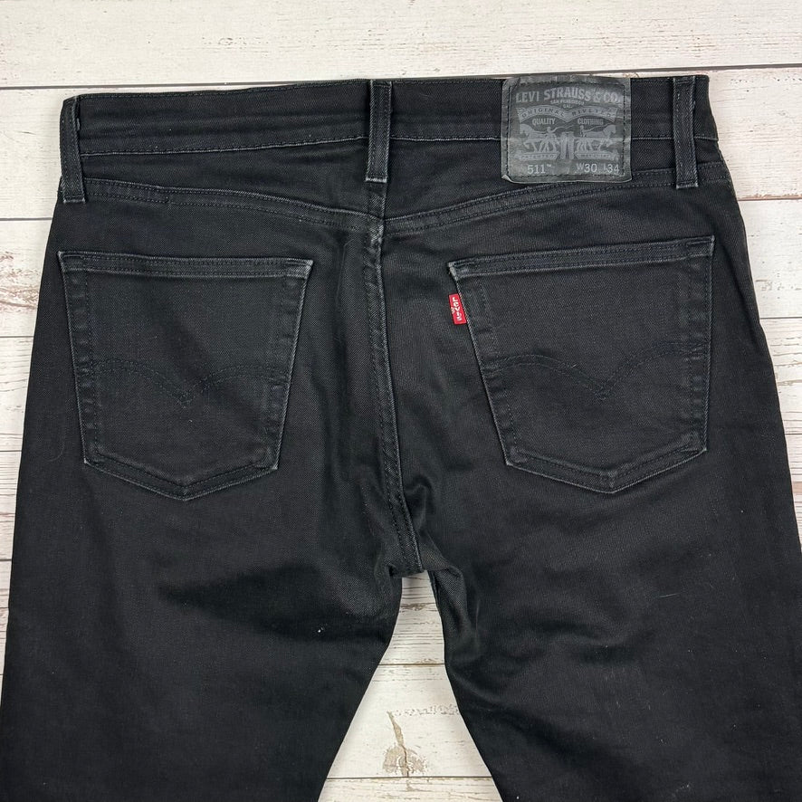 Levis Slim Straight 511 Men's Black Jeans - Size 30/30