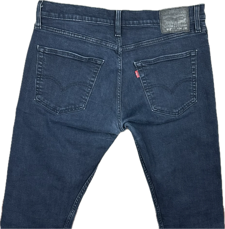 Levis 512 Dark Navy Tapered Mens Jeans - Size 34S
