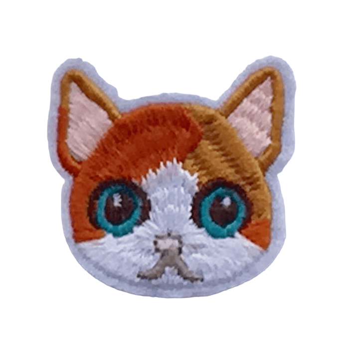 Tabby Cat Face- Embroidered Cloth Patch