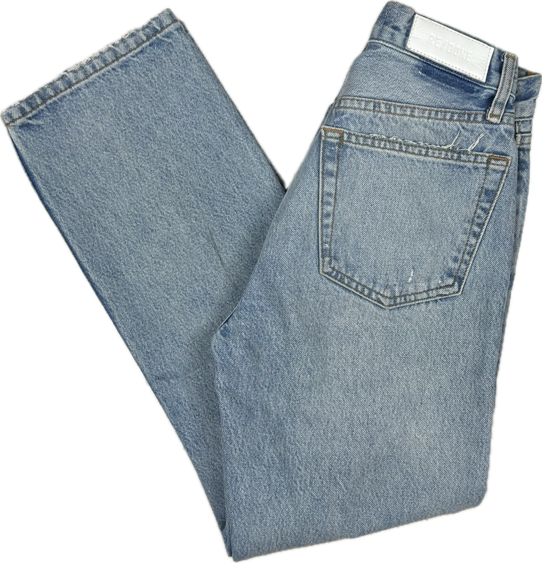 RE/DONE 70s Stovepipe Blue Straight Jeans -Size 24