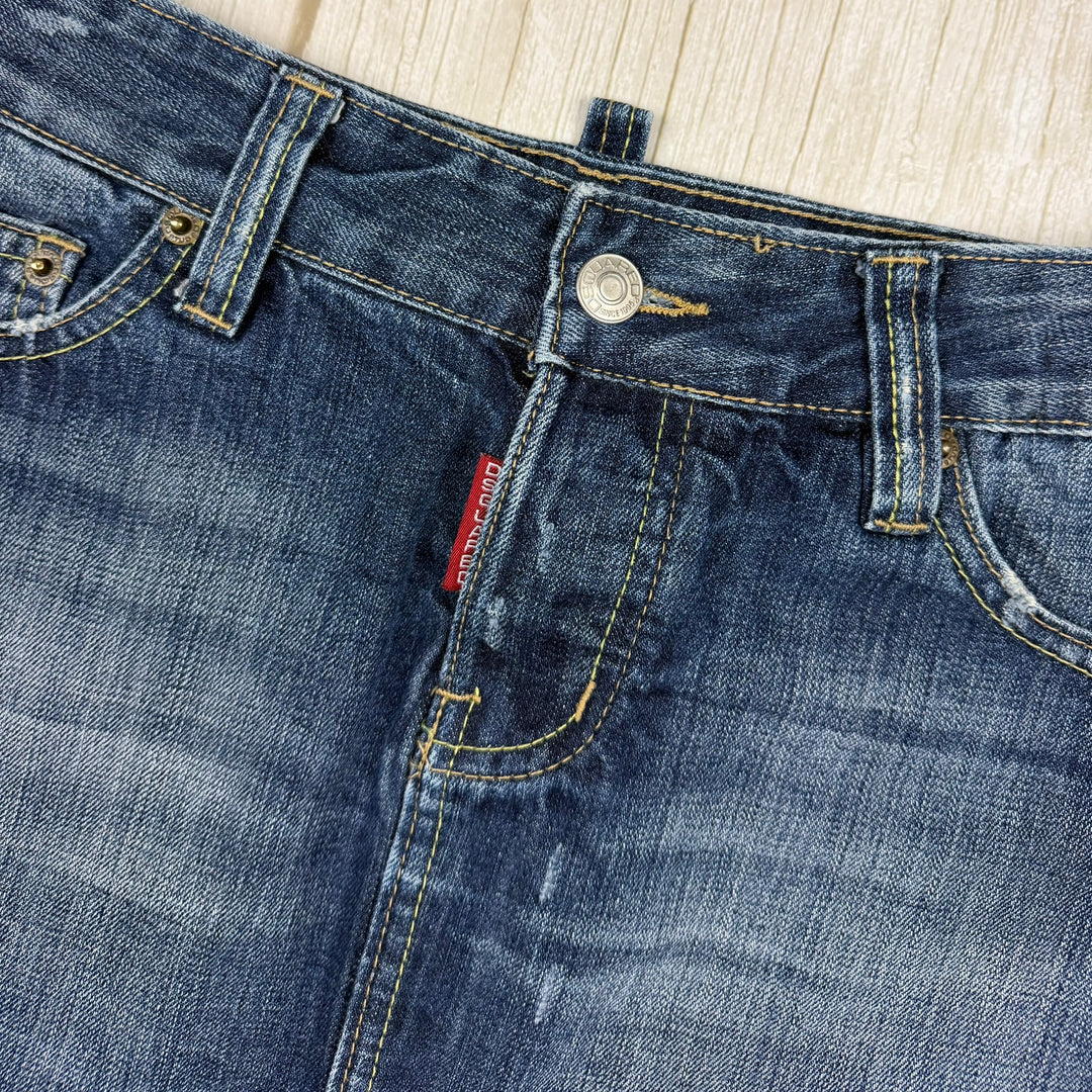 Dsquared2 Distressed Denim Mini Skirt - Size 28