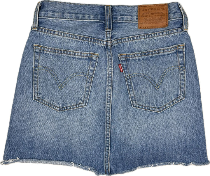 Levis Classic Fray Hem Denim Skirt - Size 24"