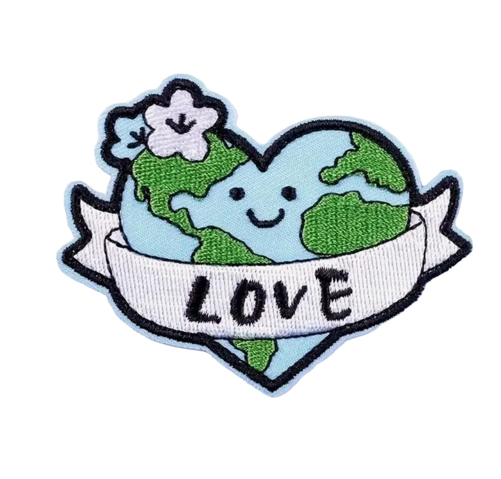 Love Our Planet  Embroidered Iron On Patch