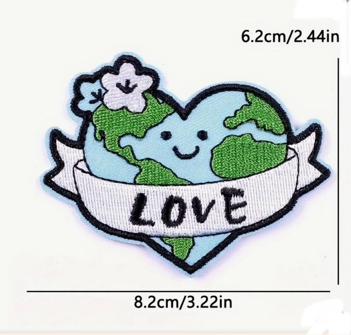 Love Our Planet  Embroidered Iron On Patch