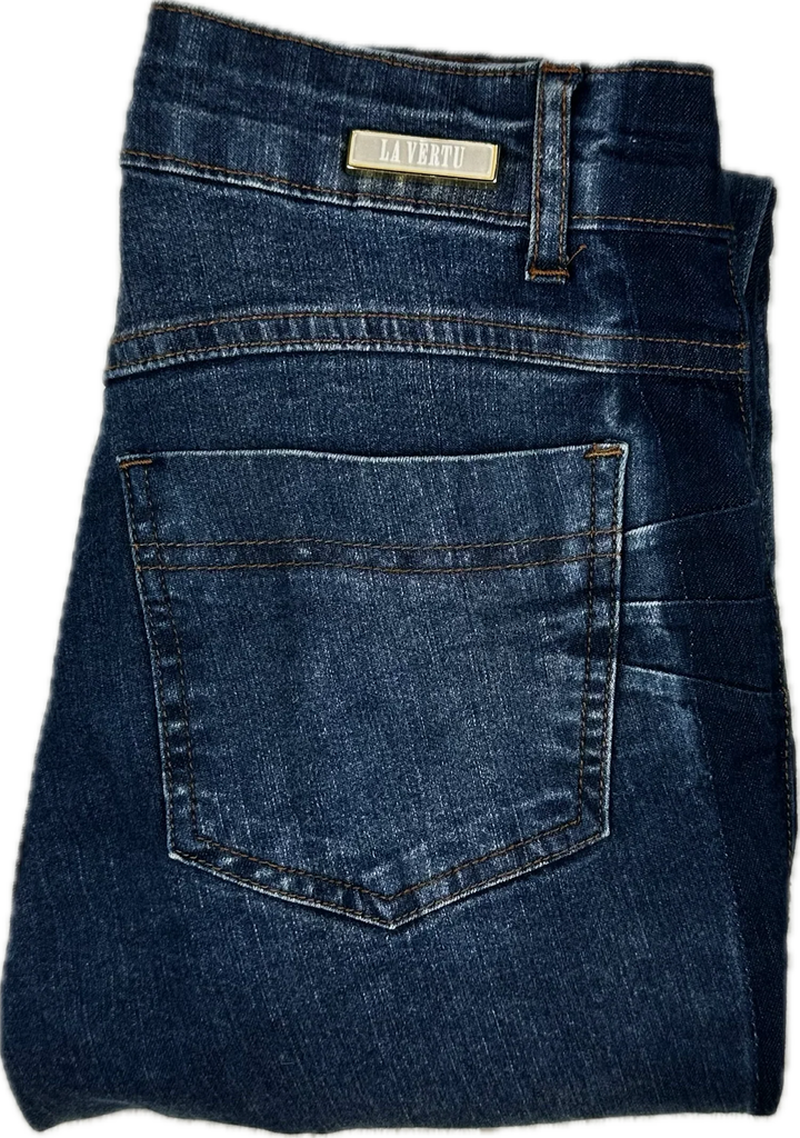 La Vertu High Blue Skinny Cuff Crop Jeans - Size 6