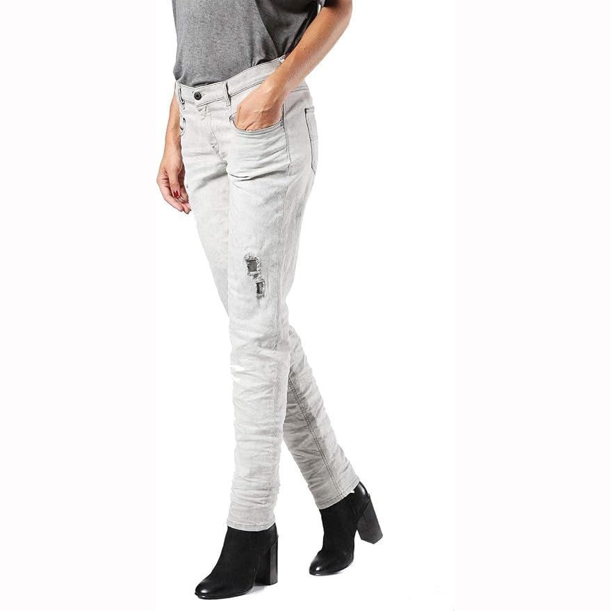 NWT - Diesel 'Belthy' Low Rise Slim Straight Grey Jeans Size - 26/32