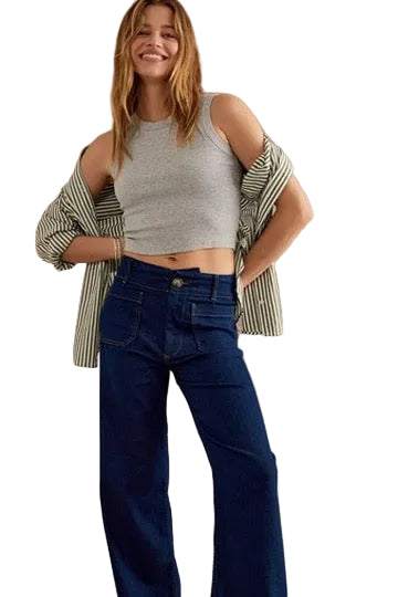 NEW- Meave USA Womens Wide Leg Flare Jeans - Size 34 XTall