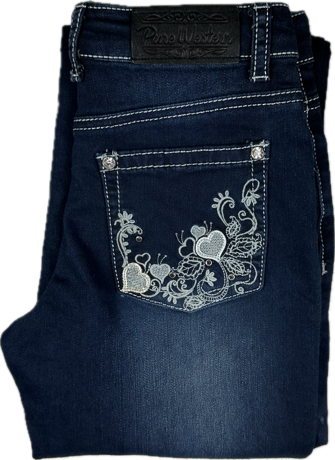 Pure Western Girls Embellished  Bootcut Jeans- Size 10Y