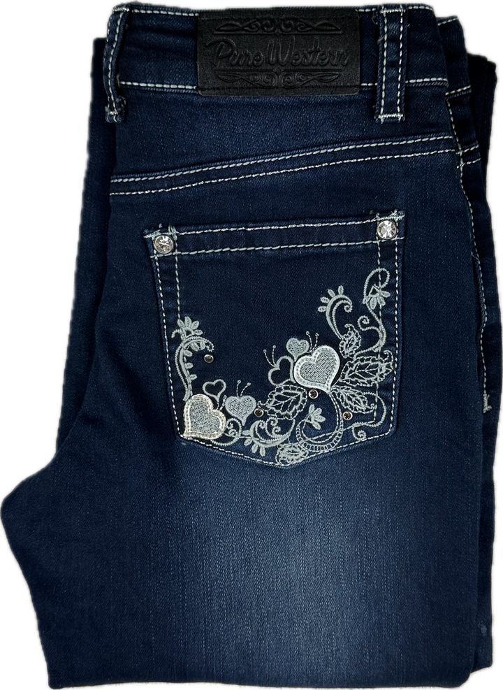 Pure Western Girls Embellished  Bootcut Jeans- Size 10Y