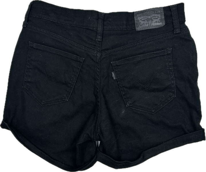 Levis Ladies Black Mid Length Shorts  - Size 26