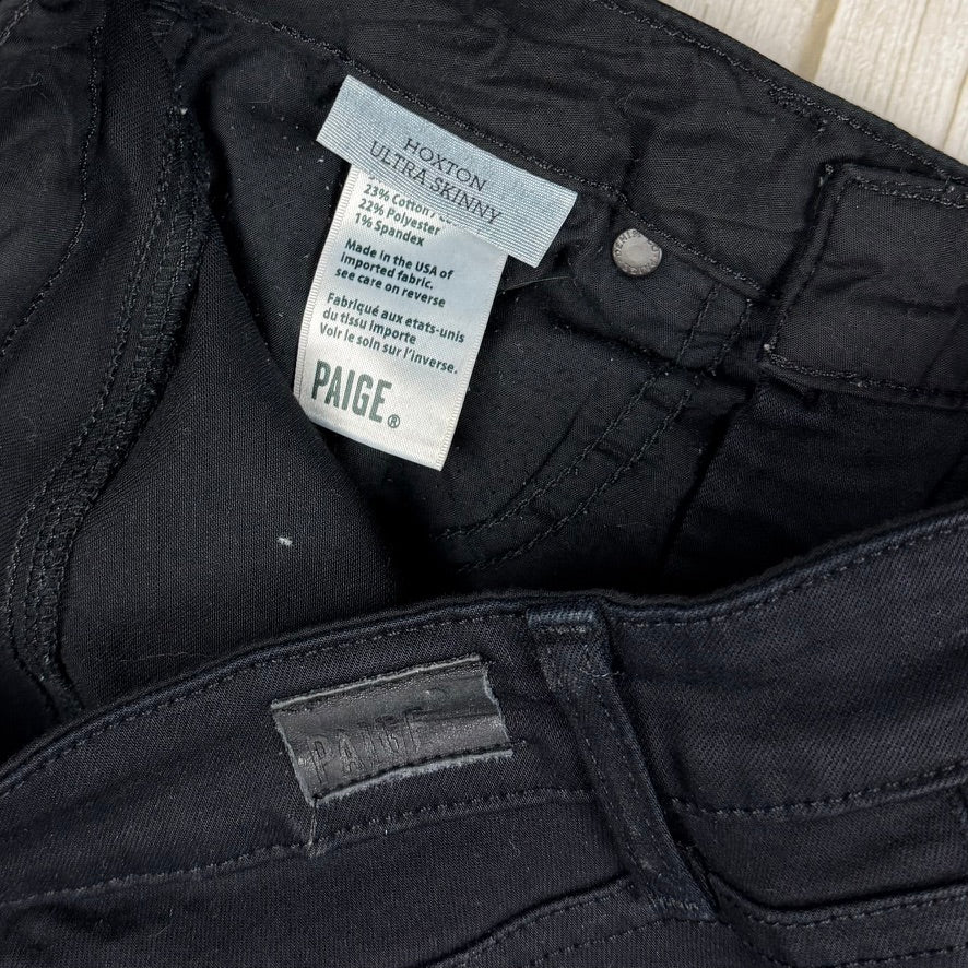 Paige Denim 'Hoxton Ultra Skinny' Black Jeans - Size 26