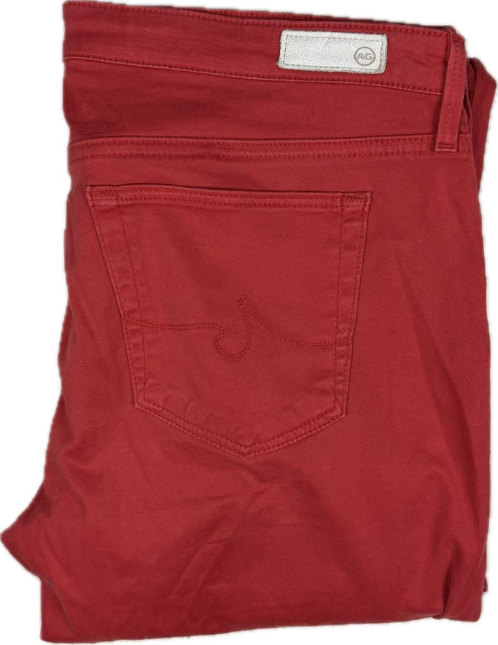 AG Adriano Goldschmied  'the Stilt'  Cigarette Slim Fit Red Jeans- Size 31R
