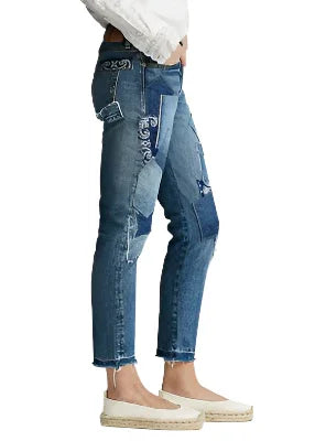 NWT-Ralph Lauren 'Avery Boyfriend' Patchwork Denim Jeans - Size 28