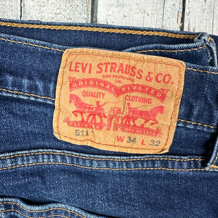 Levis Slim Straight 511 Men's Denim Jeans - Size 34/32 - Jean Pool