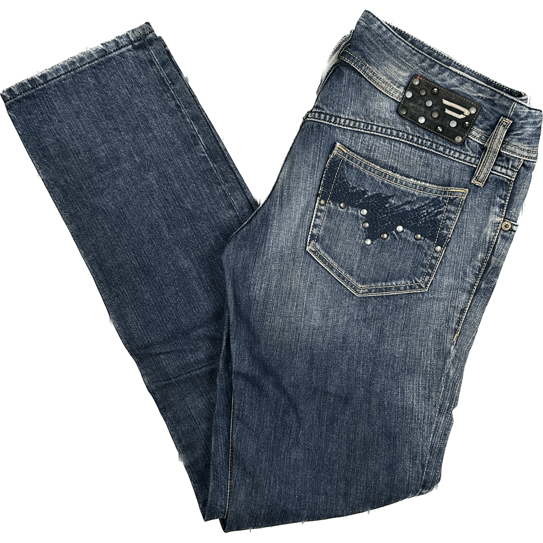Diesel 'Matic' Straight Leg Rhinestone Jeans Size - 30/32 - Jean Pool