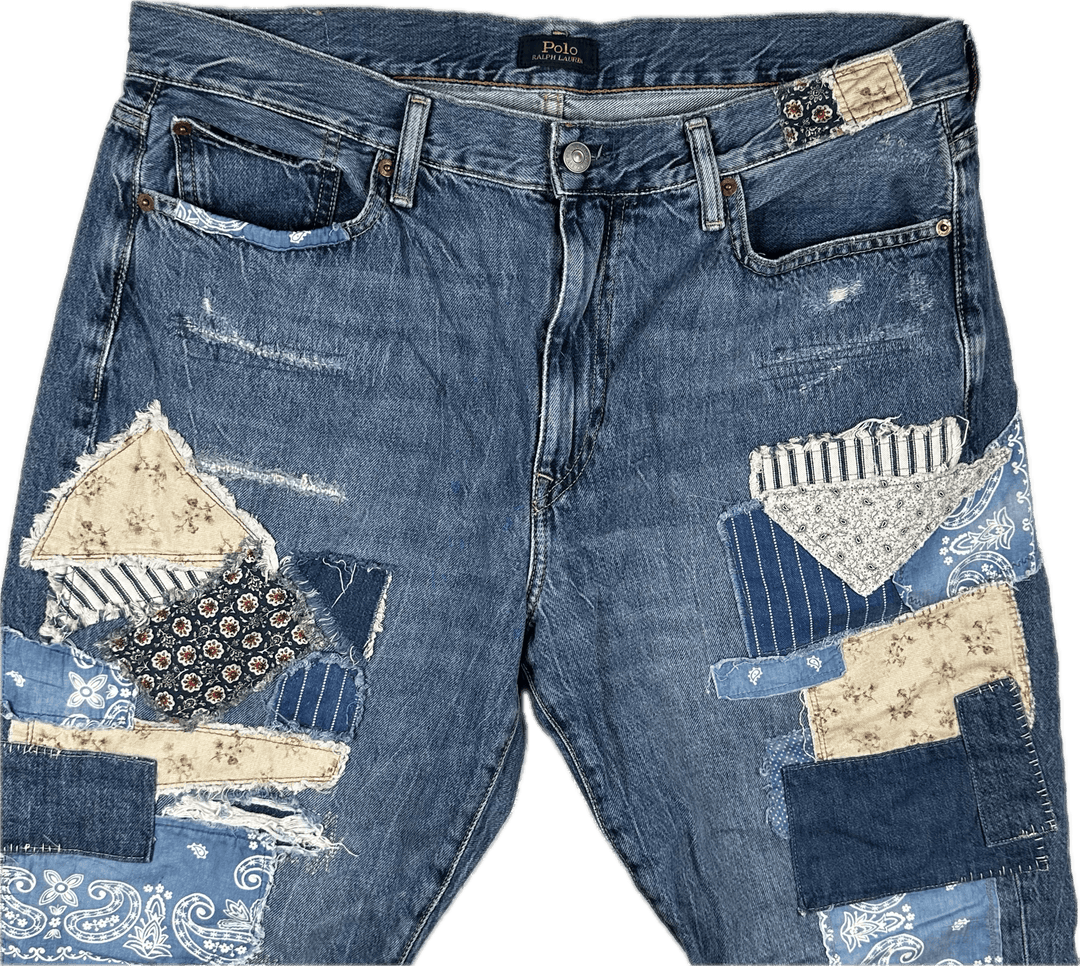 Ralph Lauren 'Avery Boyfriend' Patchwork Denim Jeans - Size 31 - Jean Pool