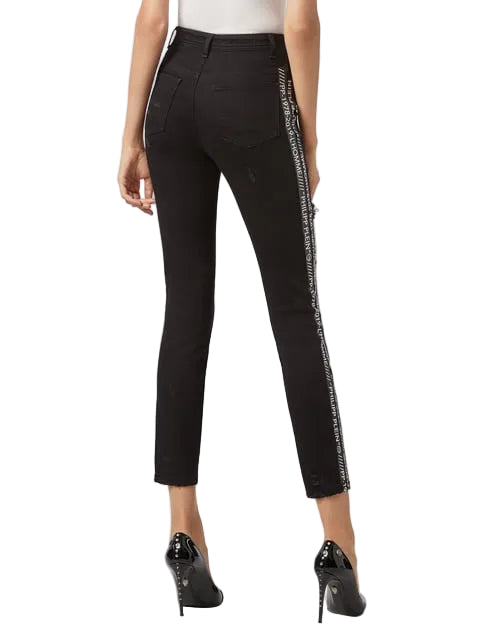 NWT-  Philipp Plein Ladies High Waist Jegging Logo Jeans -Size 25