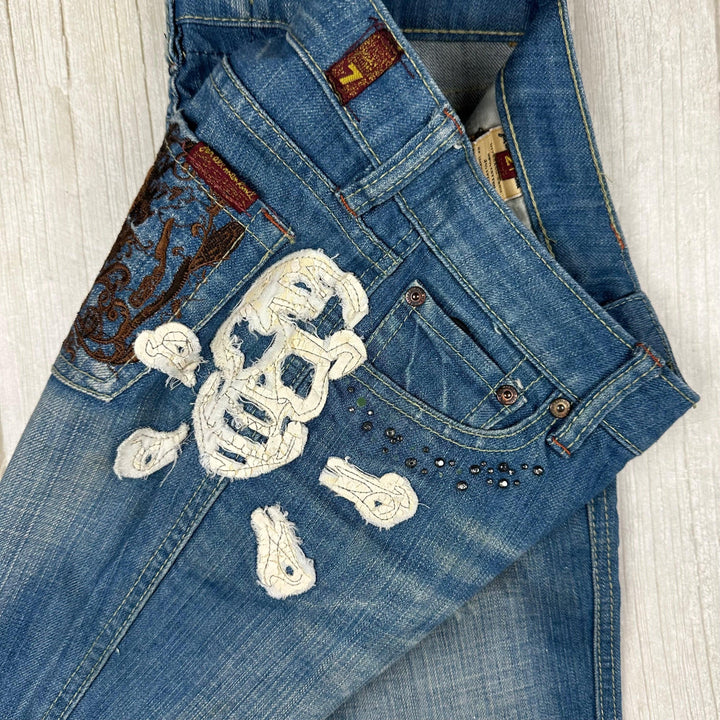 7 for all Mankind 'Skull' Low Rise Slim Straight Jeans Size- 27