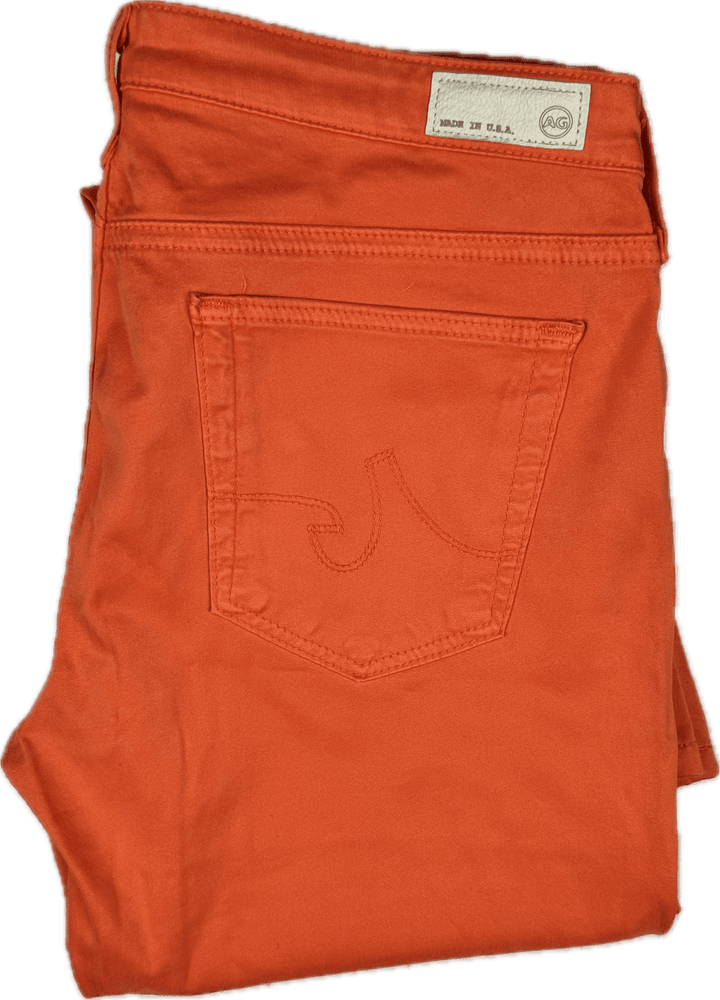 AG Adriano Goldschmied 'the Stilt' Cigarette Slim Fit Orange Jeans- Size 30R - Jean Pool