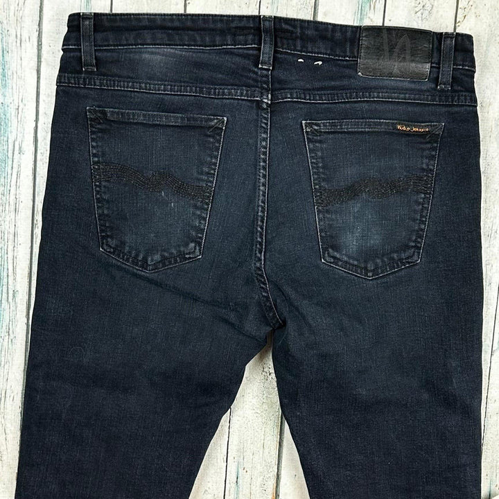 Nudie 'Skinny Lin' Black Black Wash Denim Jeans- Size 33/32 - Jean Pool