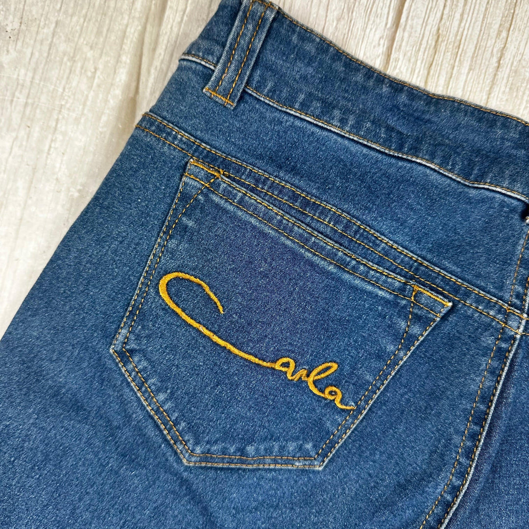 Carla Zampatti Slim Tapered Ladies Logo Jeans -Size 10