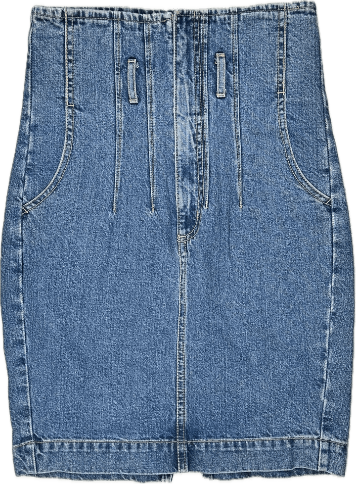 Bardot High Corset Waist Denim Skirt -Size 8 - Jean Pool