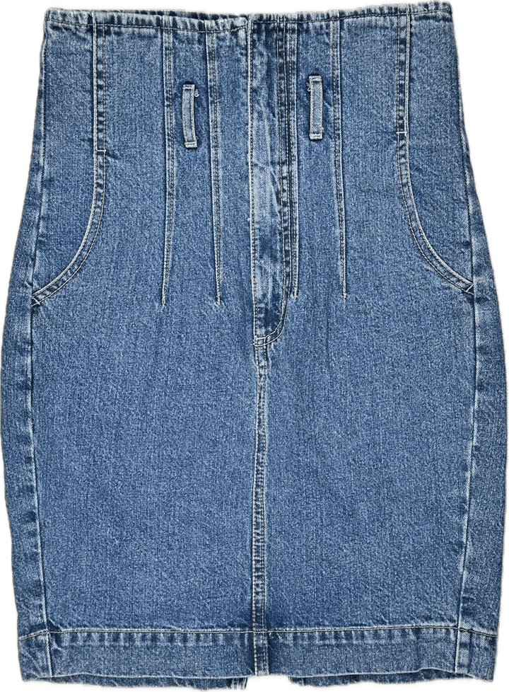 Bardot High Corset Waist Denim Skirt -Size 8 - Jean Pool