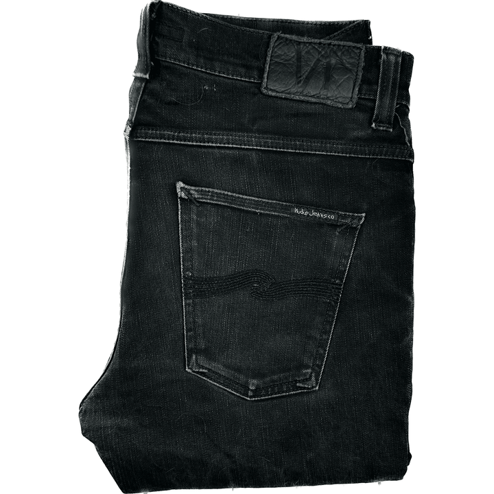 Nudie 'Lean Dean' Dry Cold Black Wash Organic Cotton Jeans- Size 32 - Jean Pool