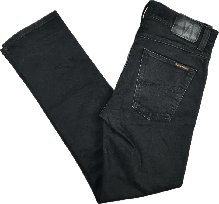 Nudie 'Lean Dean' Dry Cold  Black Wash Organic Cotton Jeans- Size 30/32