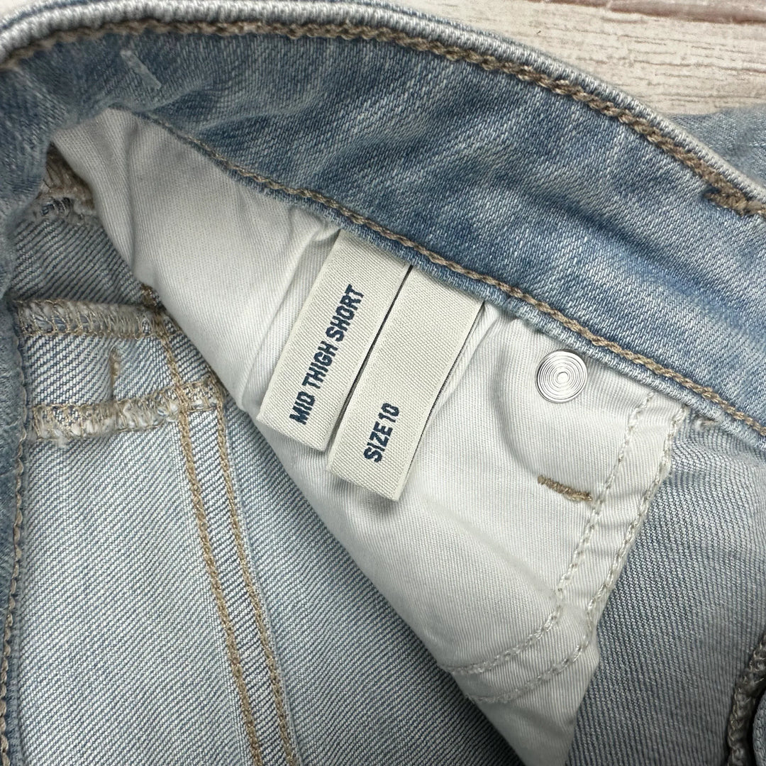 Lee Riders Ladies 'Mid Thigh Short' Cuffed Stretch Denim Shorts  - Size 10