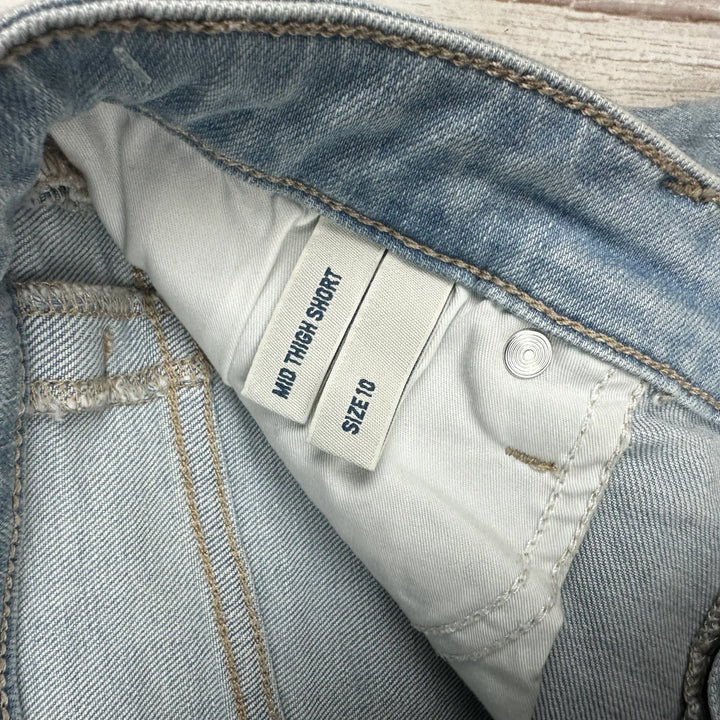 Lee Riders Ladies 'Mid Thigh Short' Cuffed Stretch Denim Shorts  - Size 10
