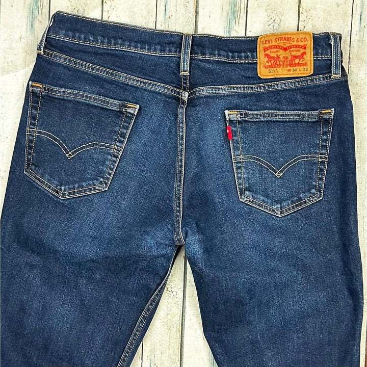 Levis Slim Straight 511 Men's Denim Jeans - Size 34/32 - Jean Pool