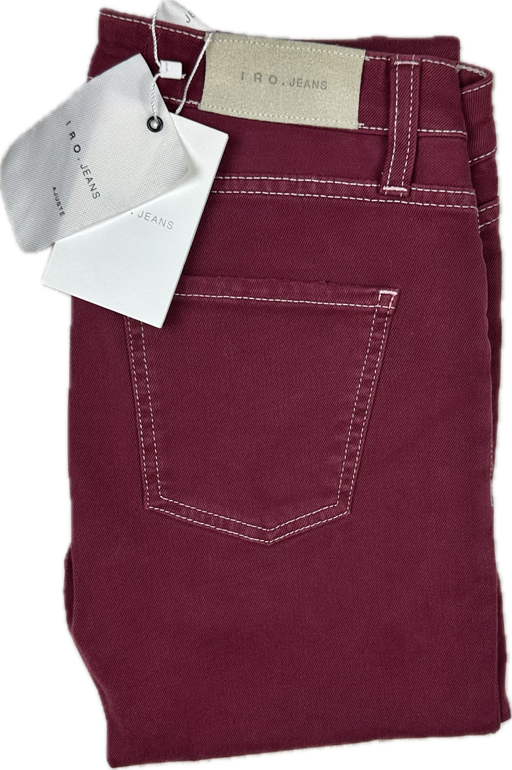 NWT- IRO France Ladies Wine Red Slim Fit Jeans- Size 27
