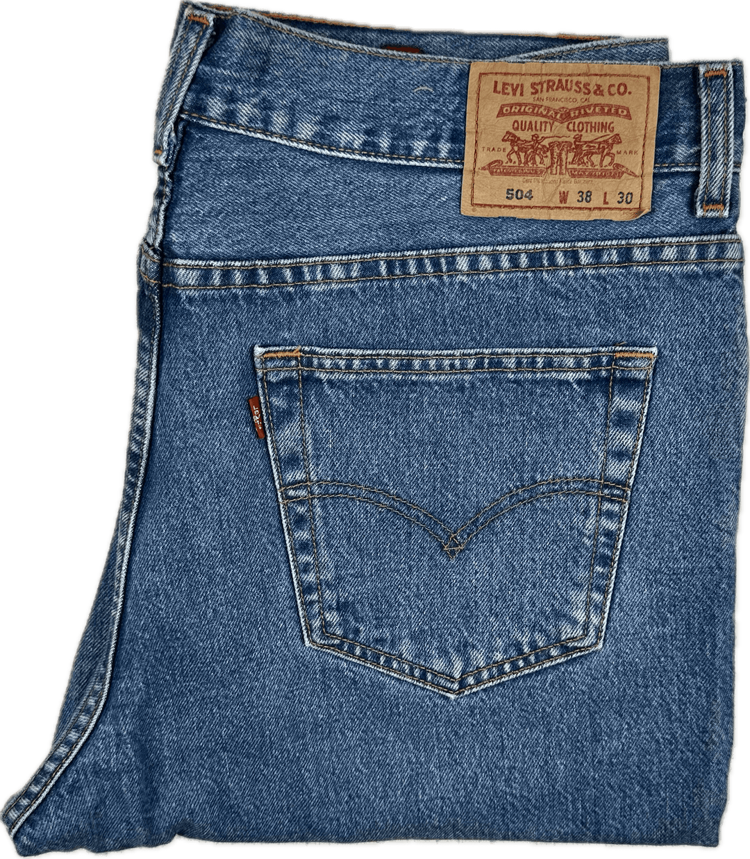 Levis Classic 504 Mens Regular Straight Jeans - Size 38