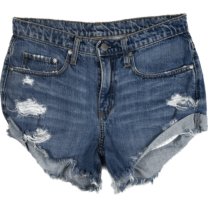 Nobody Distressed 'Boho Short' Relaxed Denim Shorts - Size 24 - Jean Pool