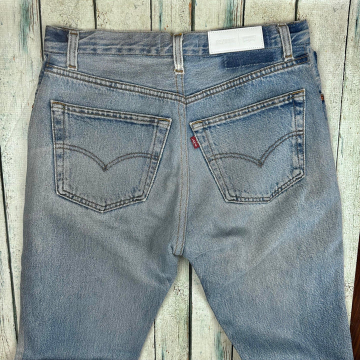 RE/DONE Distressed Mid Rise Kick Flare Jeans -Size 27 - Jean Pool