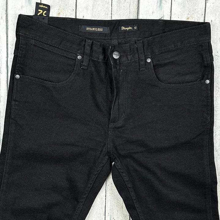 NEW- Wrangler 'Stranglers' Mens Skinny Fit Black Jeans - Size 32L - Jean Pool