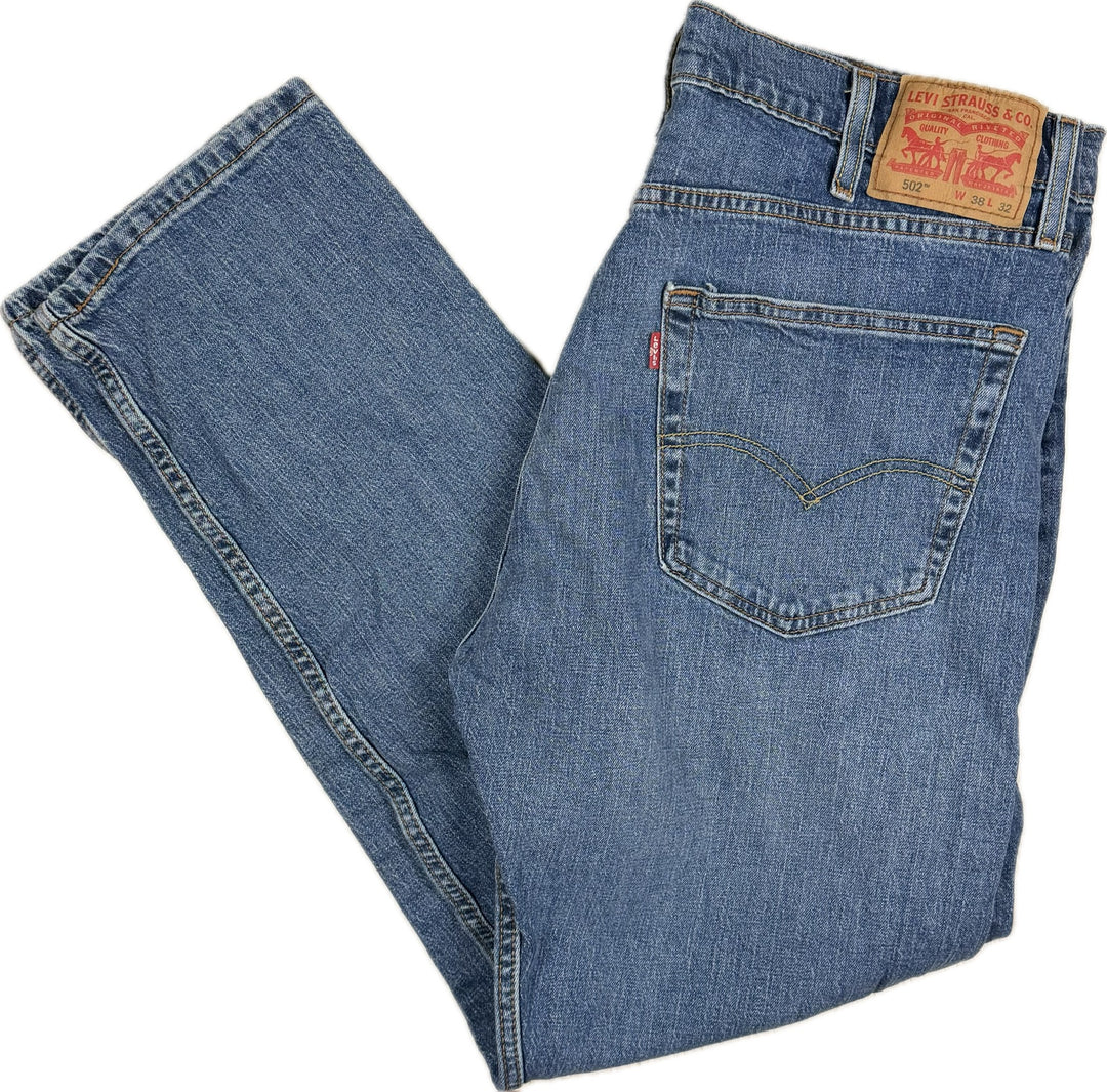 Levis 502 Button Fly Mens Straight Fit Jeans - Size 38/32