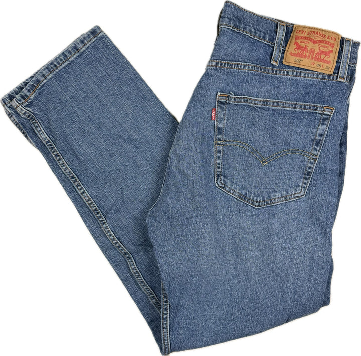Levis 502 Button Fly Mens Straight Fit Jeans - Size 38/32