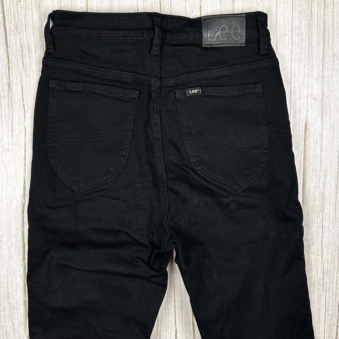 Lee 'High Licks Crop' Black Skinny Jeans - Size 10 - Jean Pool