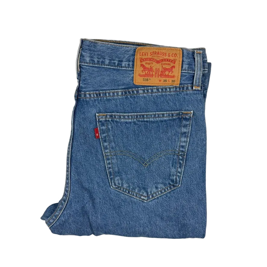 Levis 516 Straight Leg Denim Jeans - Size 35/30